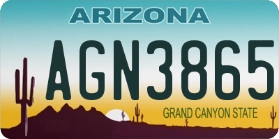 AZ license plate AGN3865