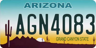 AZ license plate AGN4083