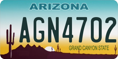 AZ license plate AGN4702