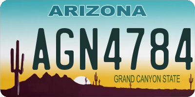 AZ license plate AGN4784