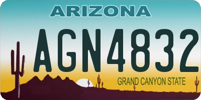 AZ license plate AGN4832