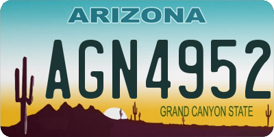 AZ license plate AGN4952