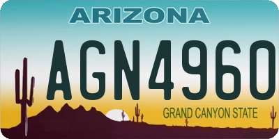 AZ license plate AGN4960