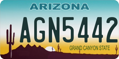 AZ license plate AGN5442