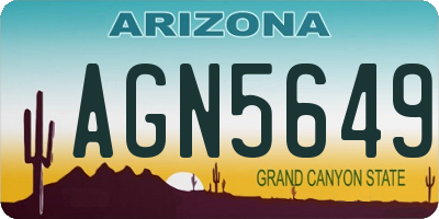 AZ license plate AGN5649