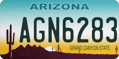 AZ license plate AGN6283