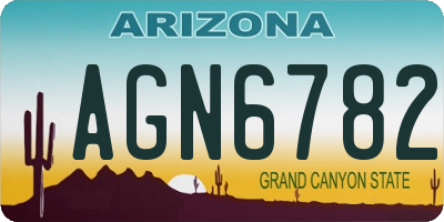 AZ license plate AGN6782