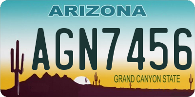 AZ license plate AGN7456