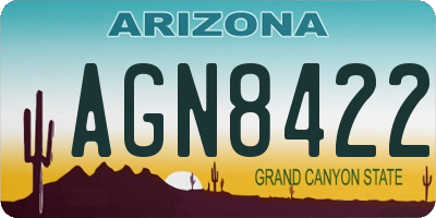 AZ license plate AGN8422