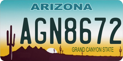 AZ license plate AGN8672
