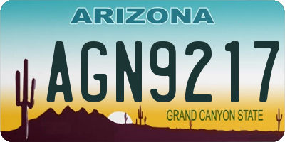AZ license plate AGN9217