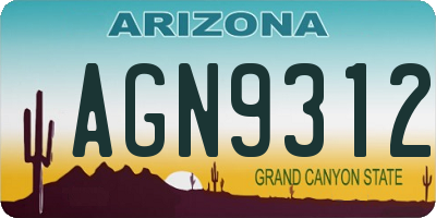 AZ license plate AGN9312