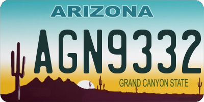 AZ license plate AGN9332