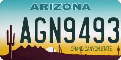 AZ license plate AGN9493