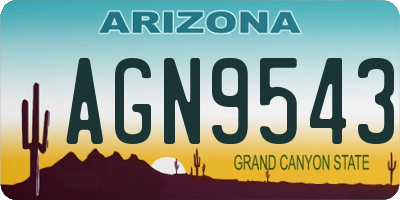 AZ license plate AGN9543