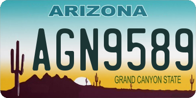 AZ license plate AGN9589
