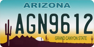 AZ license plate AGN9612