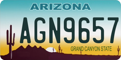 AZ license plate AGN9657