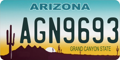 AZ license plate AGN9693