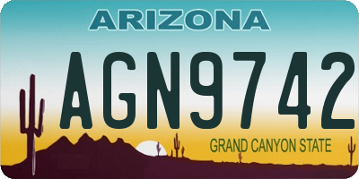 AZ license plate AGN9742