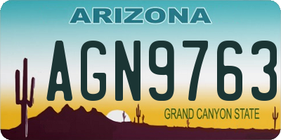 AZ license plate AGN9763
