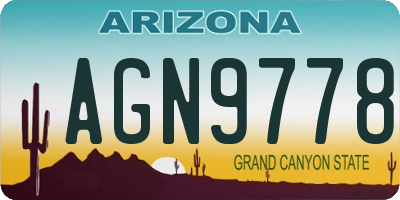 AZ license plate AGN9778