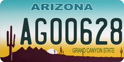 AZ license plate AGO0628
