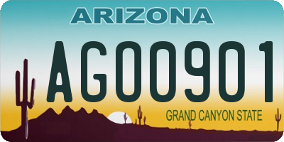 AZ license plate AGO0901