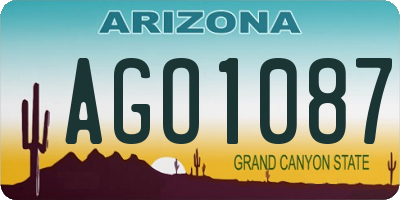 AZ license plate AGO1087