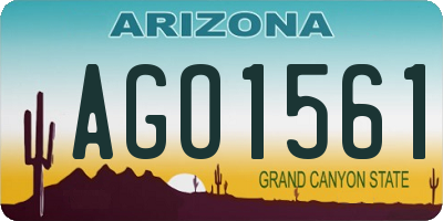 AZ license plate AGO1561