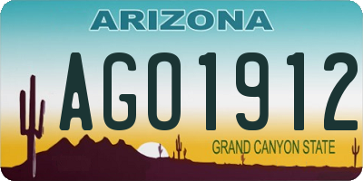 AZ license plate AGO1912