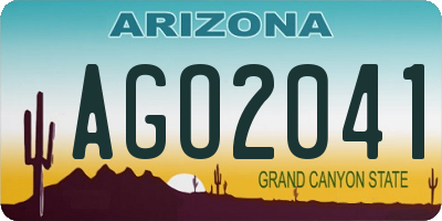 AZ license plate AGO2041