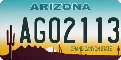 AZ license plate AGO2113