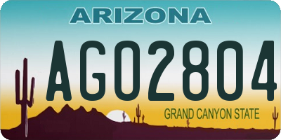 AZ license plate AGO2804