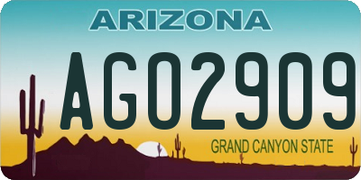 AZ license plate AGO2909