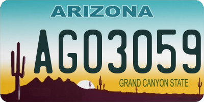 AZ license plate AGO3059