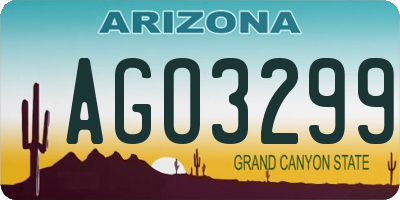 AZ license plate AGO3299