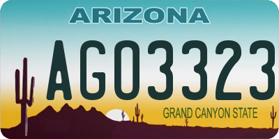 AZ license plate AGO3323