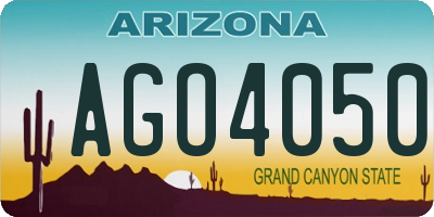 AZ license plate AGO4050