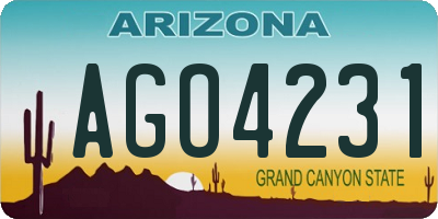 AZ license plate AGO4231
