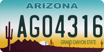 AZ license plate AGO4316