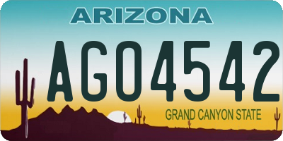 AZ license plate AGO4542