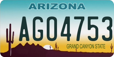 AZ license plate AGO4753