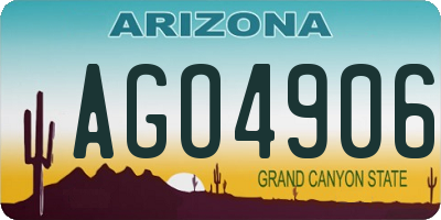 AZ license plate AGO4906