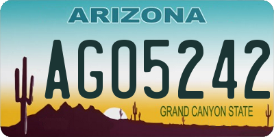 AZ license plate AGO5242