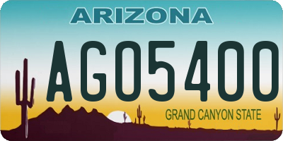 AZ license plate AGO5400