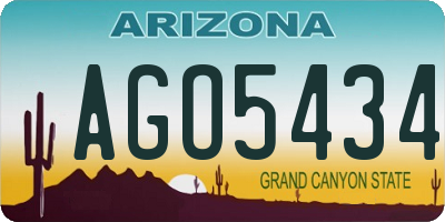 AZ license plate AGO5434