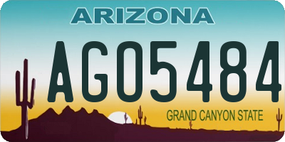 AZ license plate AGO5484