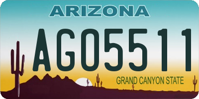 AZ license plate AGO5511