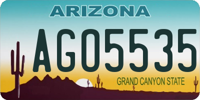 AZ license plate AGO5535
